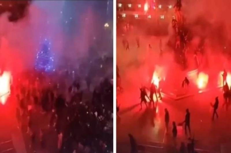 شاهد أكثر فيديو متداول: اشتباكات عنيفة بين الجماهير الفرنسية والمغربية لم تستطع القنابل والرصاص إيقافها