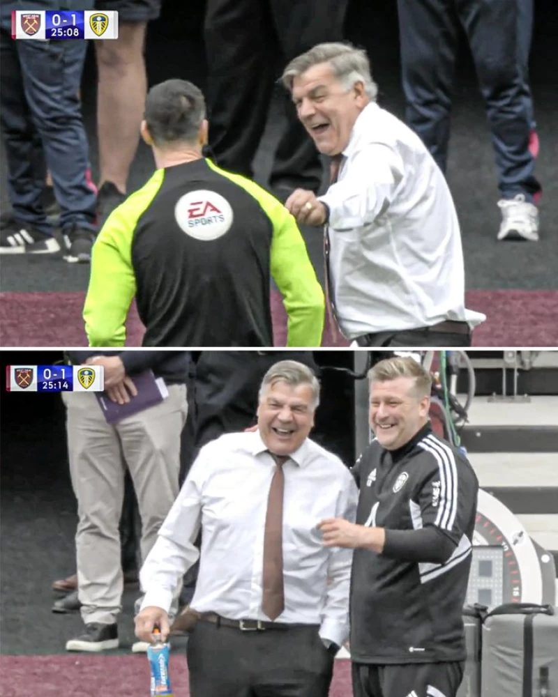شاهد بالصور.. مدرب ليدز الإنجليزي يقدم مالا أثناء سير المباراة للحكم وهو يبتسم! فماذا كانت النتيجة؟