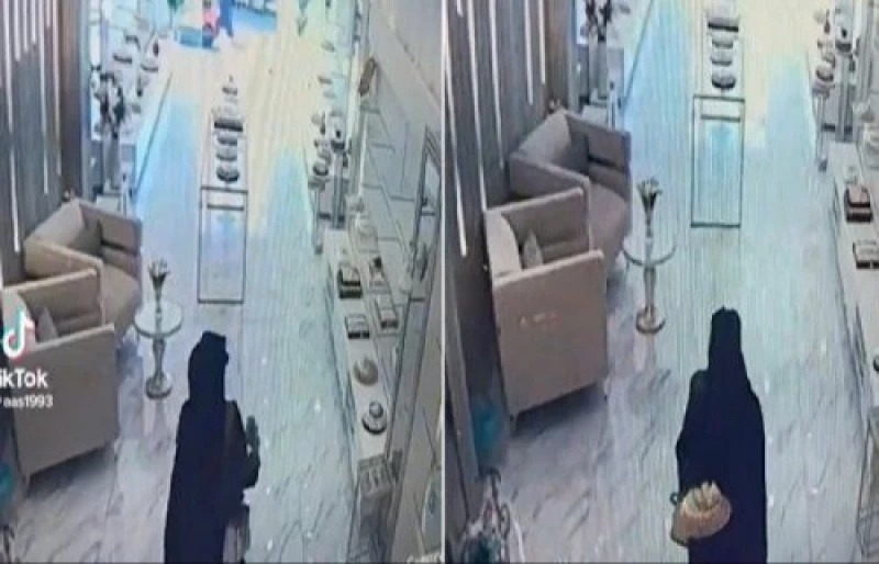 كاميرا المراقبة كشفتها امرأة فاتنة الجمال تسرق طبق شوكولاتة في السعودية.. لن تتوقع اين اخفته في مكان لايخطر على عقل بشر!!