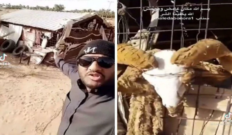 شاهد: سعودي يعثر على عشة مهجورة وسط الصحراء السعودية.. وعندما اقترب منها كانت الصدمة القاتلة!!